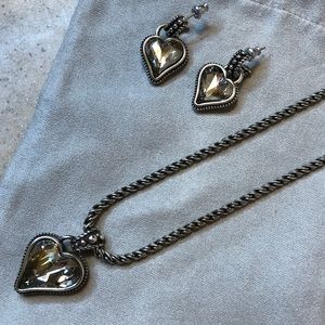 Brighton Reversible Heart Necklace and Earrings